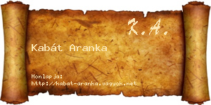 Kabát Aranka névjegykártya