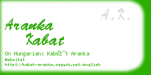 aranka kabat business card